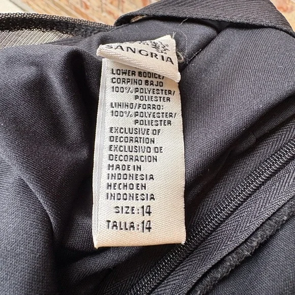 Sangria Womens 14 Maxi Black Long Formal Stretch Dress - Picture 6 of 6